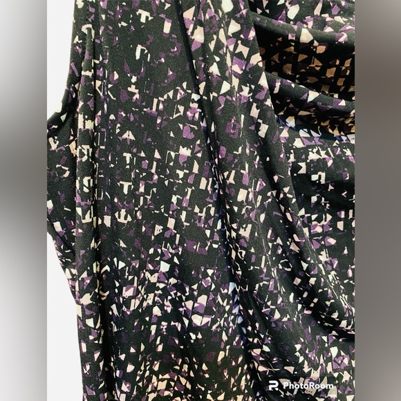 NWT Ivanka Trump asymmetrical cowl neck Sleeveless black purple size large - Picture 3 of 6